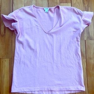 JCREW light pink flutter sleeve top